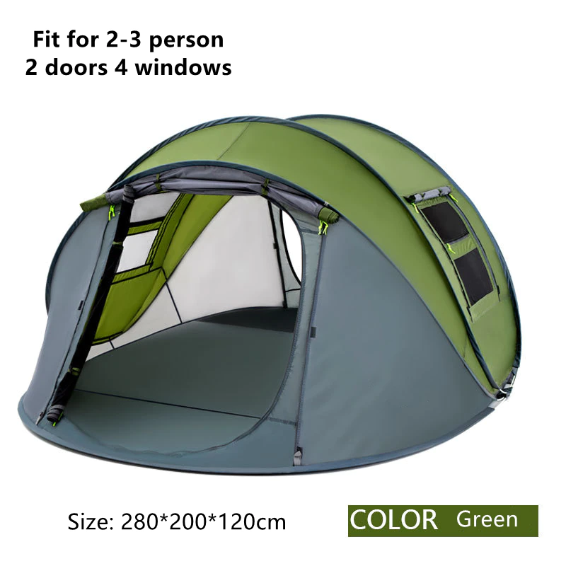 Cheap Goat Tents Outdoor Camping Tent 190T Sunscreen Double Layers Automatic Thick Waterproof Detachable Multi  use 3 4 Person Hiking Tent   